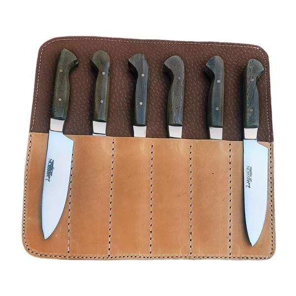 Estuche de cuero con 6 cuchillos P2