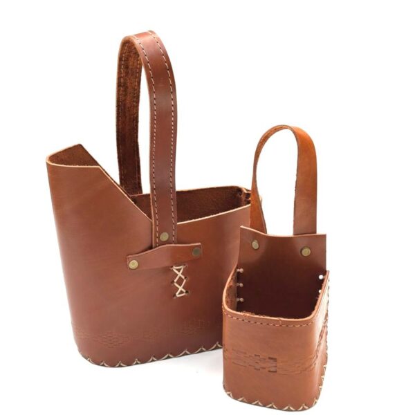 Kit matera  de cuero más matera auto  Color marrón